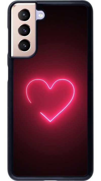 Samsung Galaxy S21 5G Case Hülle - Valentine 2023 single neon heart
