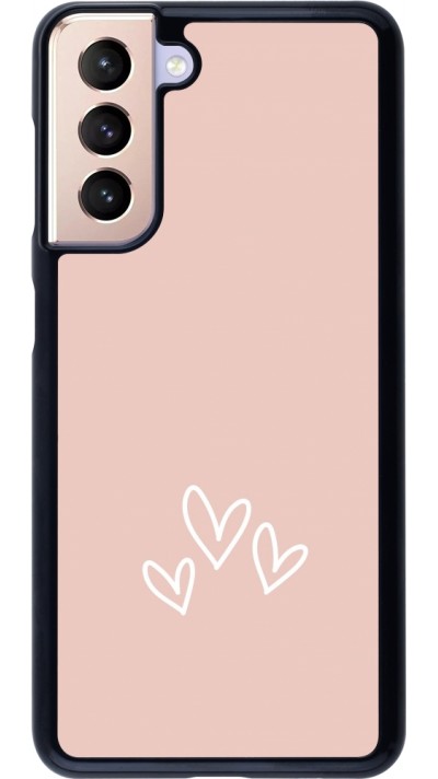Coque Samsung Galaxy S21 5G - Valentine 2023 three minimalist hearts
