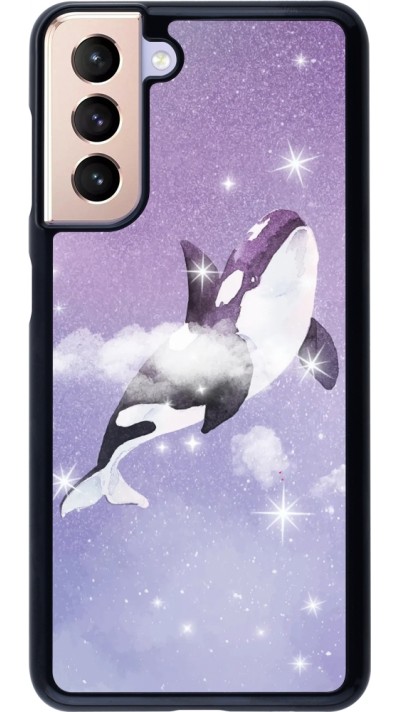 Coque Samsung Galaxy S21 5G - Whale in sparking stars