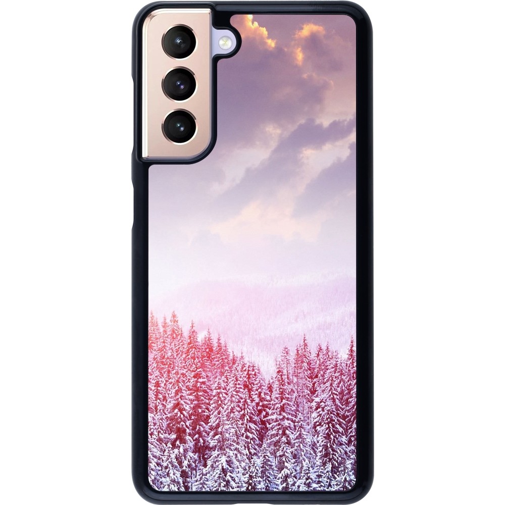 Coque Samsung Galaxy S21 5G - Winter 22 Pink Forest
