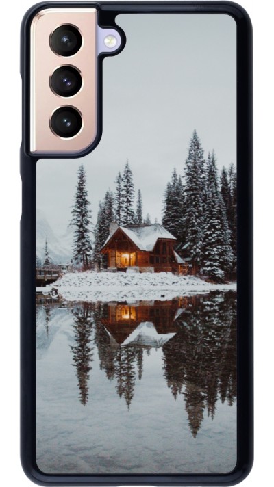 Coque Samsung Galaxy S21 5G - Winter 25 Winter house forest afternoon