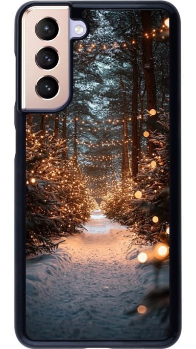 Coque Samsung Galaxy S21 5G - Winter 25 Winter snowy road