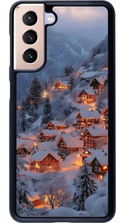 Coque Samsung Galaxy S21 5G - Winter 25 Winter snowy village
