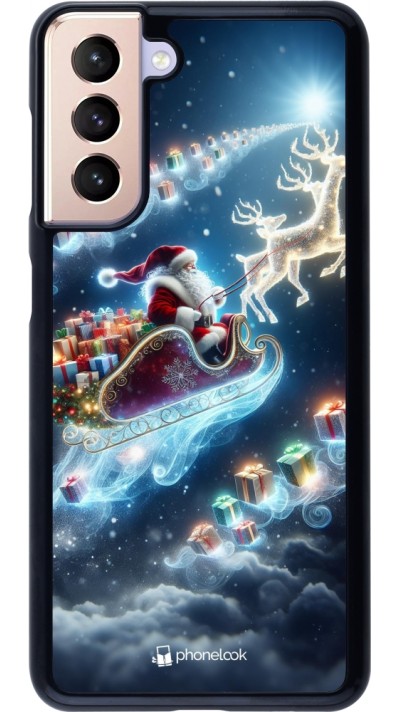 Coque Samsung Galaxy S21 5G - Noël 2023 Père Noël enchanté