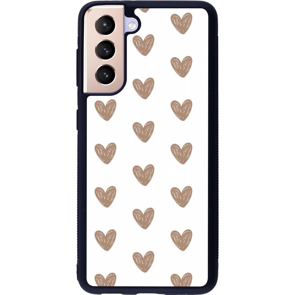 Coque Samsung Galaxy S21 5G - Silicone rigide noir Autumn 2024 brown hearts