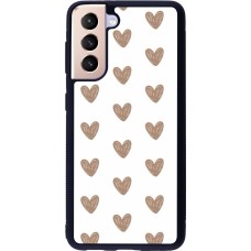 Coque Samsung Galaxy S21 5G - Silicone rigide noir Autumn 2024 brown hearts