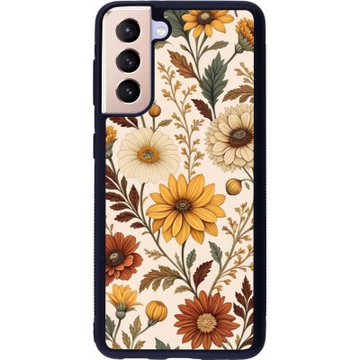 Samsung Galaxy S21 5G Case Hülle - Silikon schwarz Autumn 25 Flower pattern