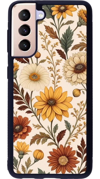 Samsung Galaxy S21 5G Case Hülle - Silikon schwarz Autumn 25 Flower pattern