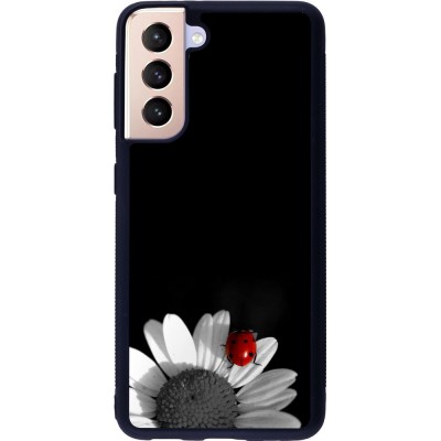 Coque Samsung Galaxy S21 5G - Silicone rigide noir Black and white Cox