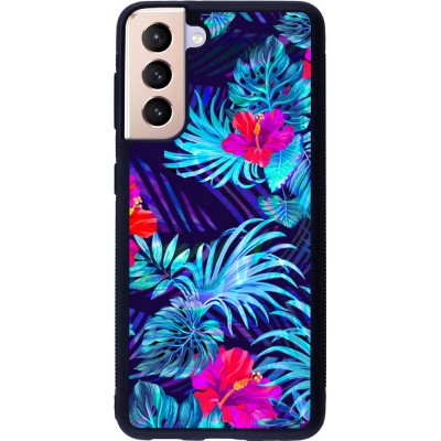 Hülle Samsung Galaxy S21 5G - Silikon schwarz Blue Forest