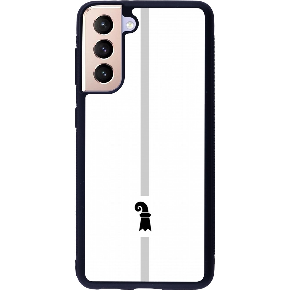 Samsung Galaxy S21 5G Case Hülle - Silikon schwarz Kanton BS weiss