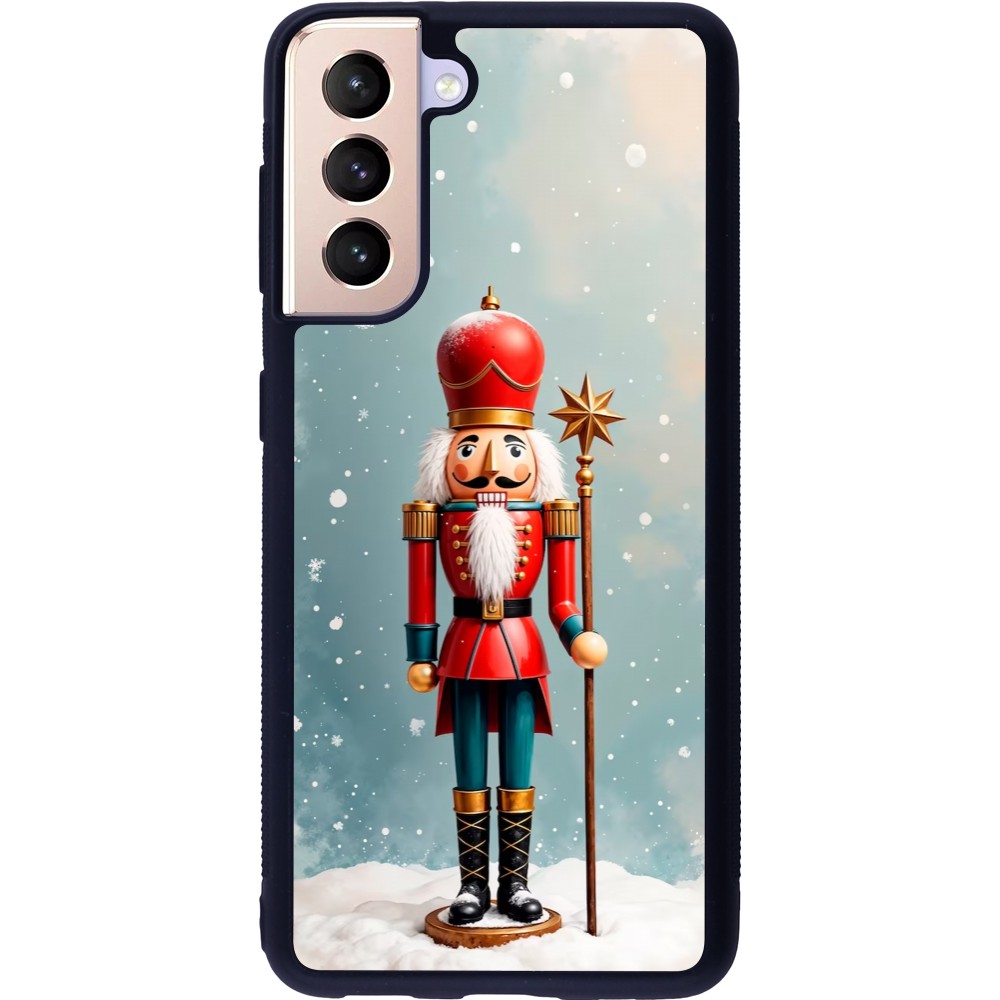 Samsung Galaxy S21 5G Case Hülle - Silikon schwarz Christmas 25 Nutcracker Snow