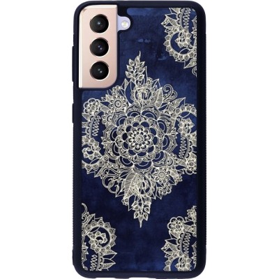 Hülle Samsung Galaxy S21 5G - Silikon schwarz Cream Flower Moroccan