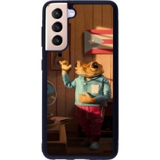 Coque Samsung Galaxy S21 5G - Silicone rigide noir Dancing frog DTMF