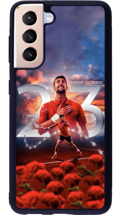Coque Samsung Galaxy S21 5G - Silicone rigide noir Djokovic 23 Grand Slam