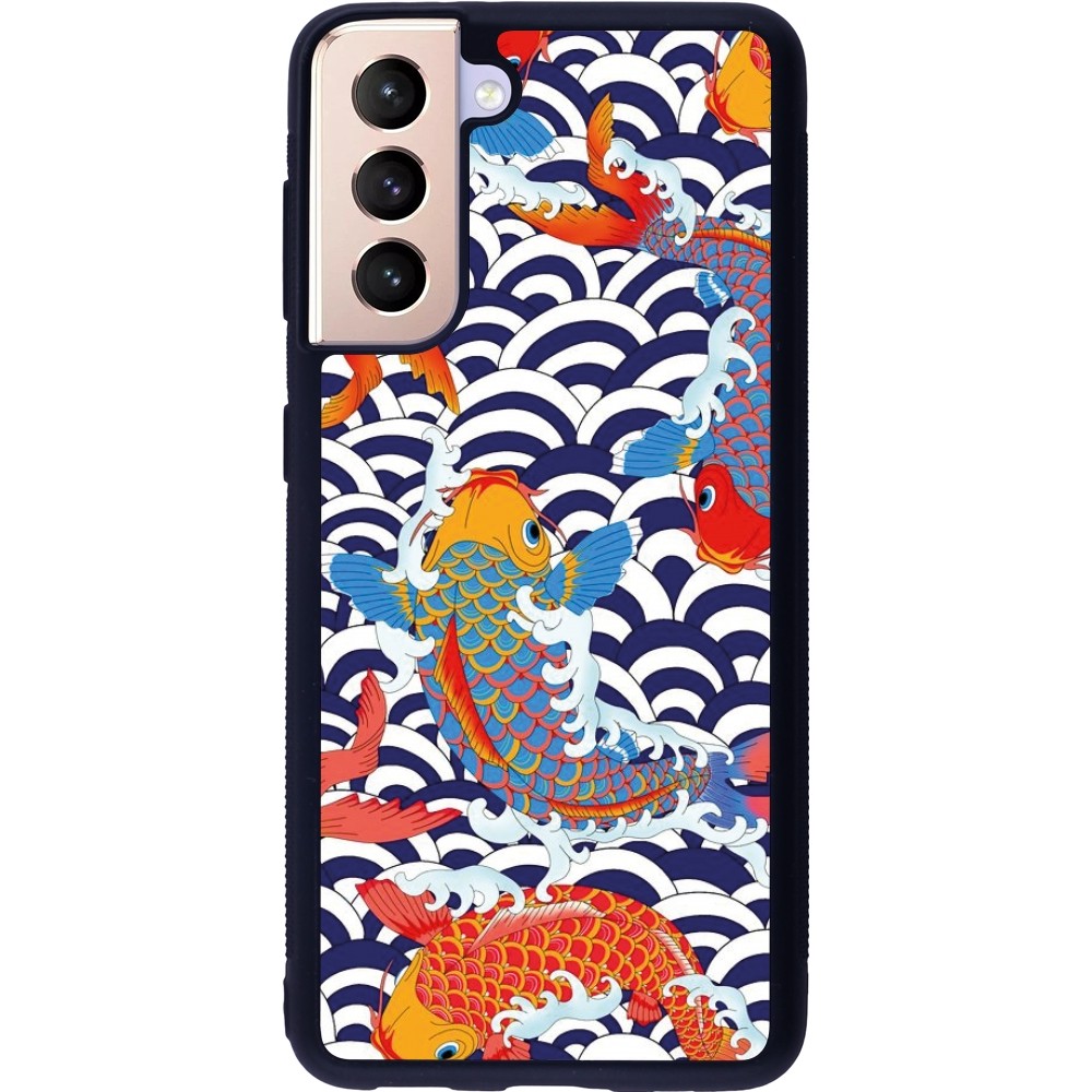 Samsung Galaxy S21 5G Case Hülle - Silikon schwarz Easter 2023 japanese fish
