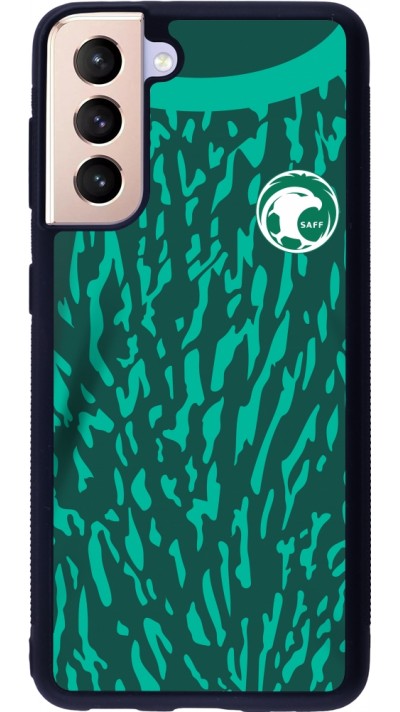 Coque Samsung Galaxy S21 5G - Silicone rigide noir Maillot de football Arabie saoudite 2022 personnalisable