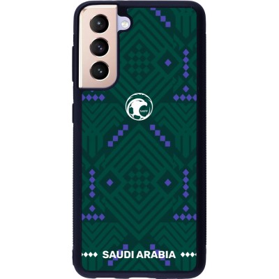 Coque Samsung Galaxy S21 5G - Silicone rigide noir Maillot de football Arabie saoudite 2026 personnalisable