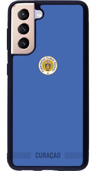 Samsung Galaxy S21 5G Case Hülle - Silikon schwarz Curaçao 2026 personalisierbares Fussballtrikot