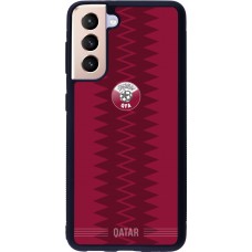 Samsung Galaxy S21 5G Case Hülle - Silikon schwarz Qatar 2026 personalisierbares Fussballtrikot