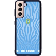 Coque Samsung Galaxy S21 5G - Silicone rigide noir Maillot de football RD Congo 2026 personnalisable