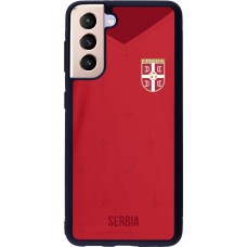 Samsung Galaxy S21 5G Case Hülle - Silikon schwarz Serbien 2022 personalisierbares Fussballtrikot