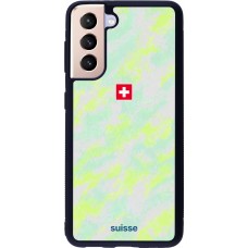 Coque Samsung Galaxy S21 5G - Silicone rigide noir Maillot de football Suisse Away 2026 personnalisable