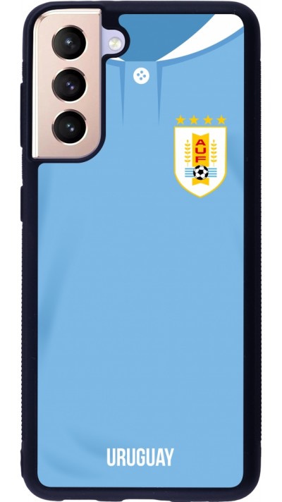 Samsung Galaxy S21 5G Case Hülle - Silikon schwarz Uruguay 2022 personalisierbares Fussballtrikot