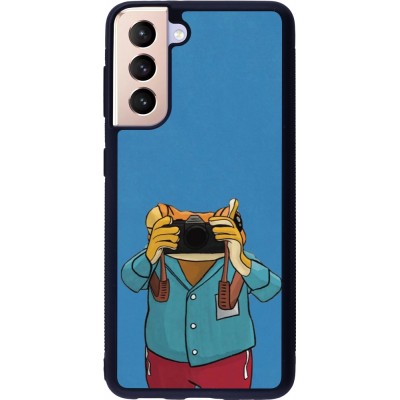 Coque Samsung Galaxy S21 5G - Silicone rigide noir Frog with camera DTMF