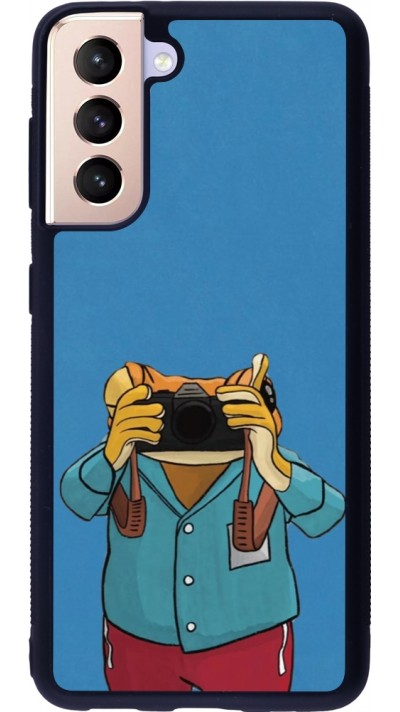 Samsung Galaxy S21 5G Case Hülle - Silikon schwarz Frog with camera DTMF