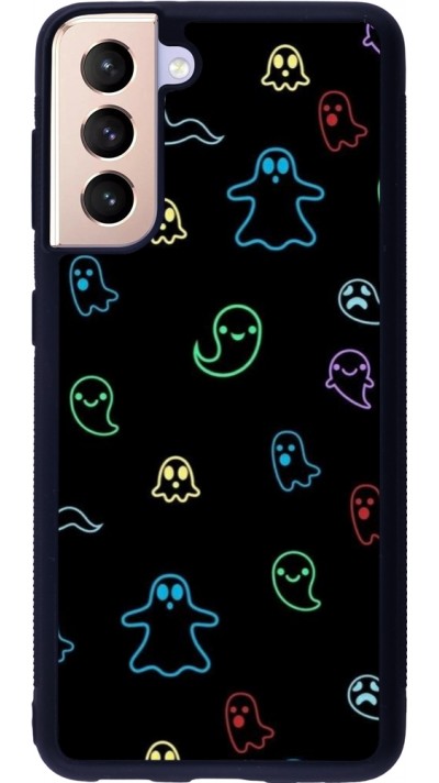 Samsung Galaxy S21 5G Case Hülle - Silikon schwarz Halloween 2024 colorful ghosts