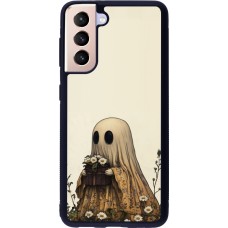 Coque Samsung Galaxy S21 5G - Silicone rigide noir Halloween 2025 Ghost gardener