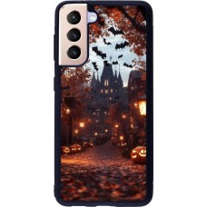 Coque Samsung Galaxy S21 5G - Silicone rigide noir Halloween 2025 Haunted house