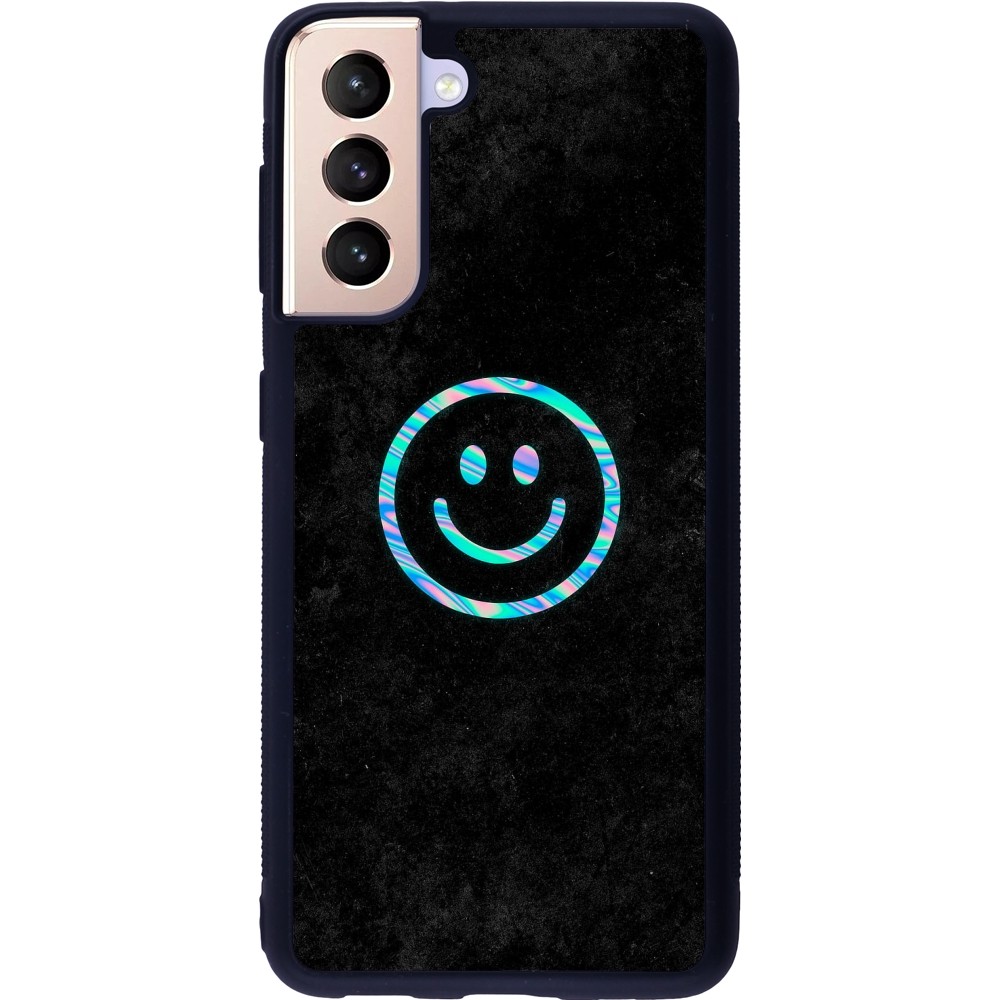 Samsung Galaxy S21 5G Case Hlle - Silikon schwarz Happy smiley irisirt -  Kaufen auf PhoneLook