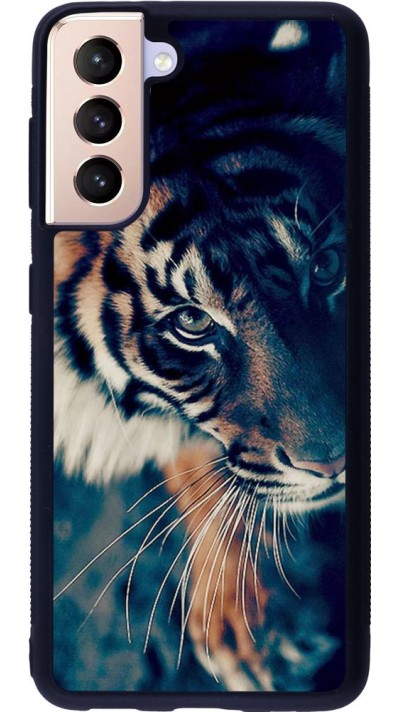 Coque Samsung Galaxy S21 5G - Silicone rigide noir Incredible Lion