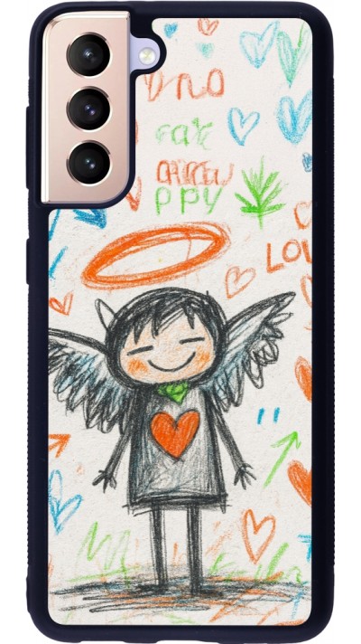 Samsung Galaxy S21 5G Case Hülle - Silikon schwarz Little Angel Sketch Love