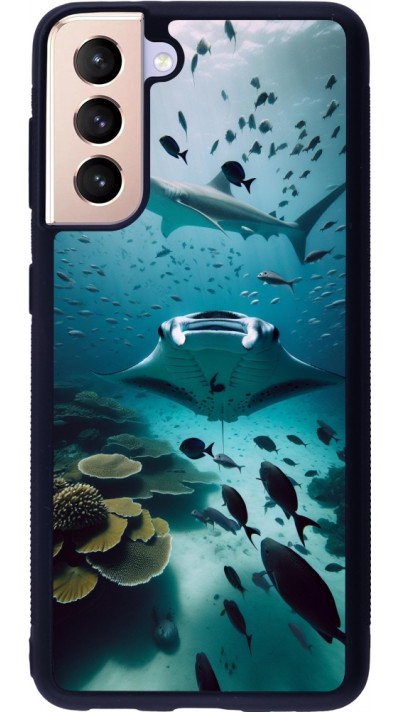 Samsung Galaxy S21 5G Case Hülle - Silikon schwarz Manta Lagune Reinigung