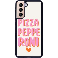 Samsung Galaxy S21 5G Case Hülle - Silikon schwarz Pizza pepperoni 2026