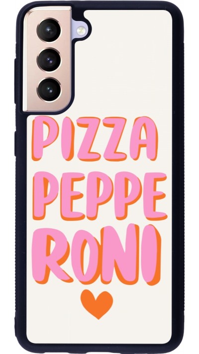 Samsung Galaxy S21 5G Case Hülle - Silikon schwarz Pizza pepperoni 2026