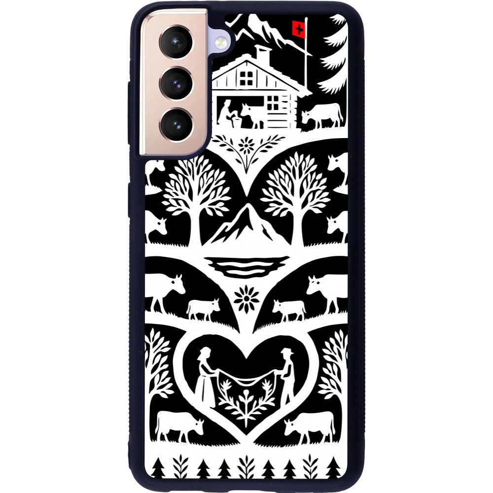 Coque Samsung Galaxy S21 5G - Silicone rigide noir Poya Suisse 2 noir