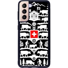 Coque Samsung Galaxy S21 5G - Silicone rigide noir Poya Suisse 3 noir
