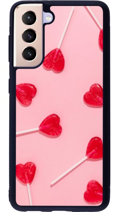 Samsung Galaxy S21 5G Case Hülle - Silikon schwarz Saint Valentines Day 26 Lollipop