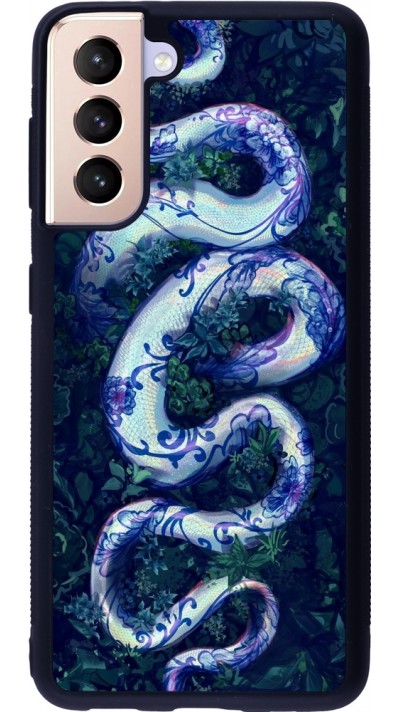 Coque Samsung Galaxy S21 5G - Silicone rigide noir Serpent Blue Anaconda