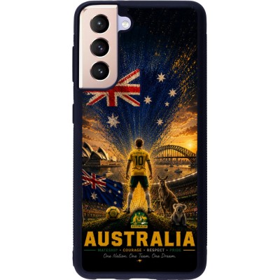 Samsung Galaxy S21 5G Case Hülle - Silikon schwarz Fussball Australien splash 2026