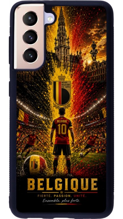 Samsung Galaxy S21 5G Case Hülle - Silikon schwarz Fussball Belgien splash 2026