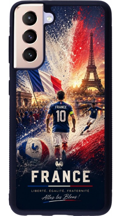 Samsung Galaxy S21 5G Case Hülle - Silikon schwarz Fussball Frankreich splash 2026