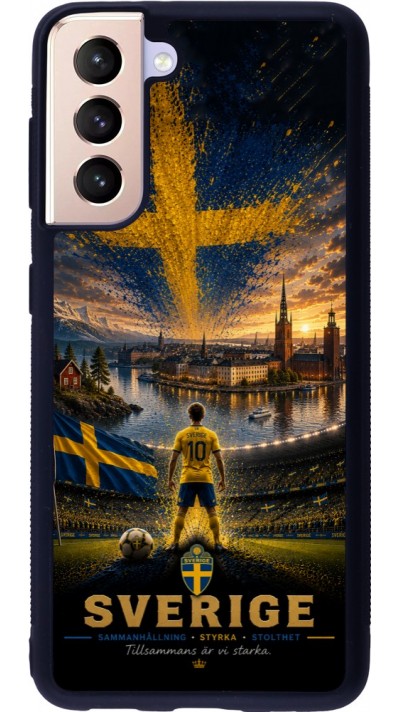 Samsung Galaxy S21 5G Case Hülle - Silikon schwarz Fussball Schweden splash 2026