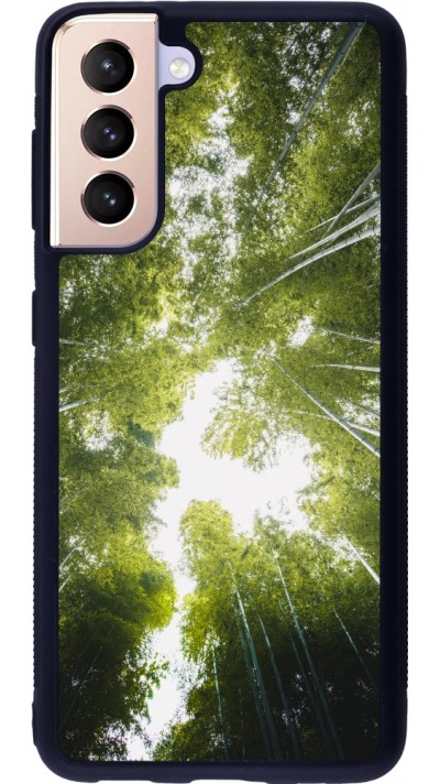 Coque Samsung Galaxy S21 5G - Silicone rigide noir Spring 23 forest blue sky