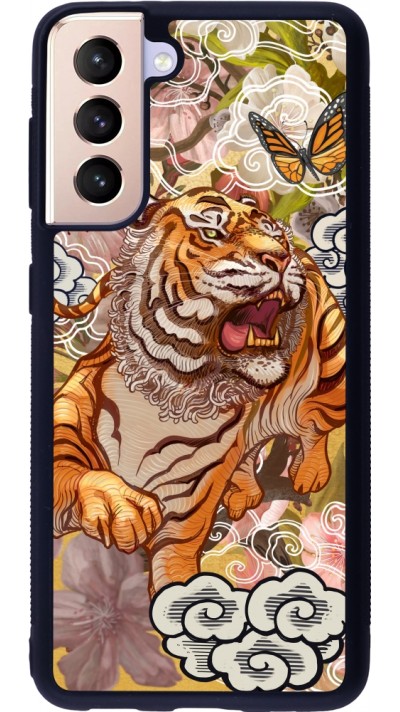 Coque Samsung Galaxy S21 5G - Silicone rigide noir Spring 23 japanese tiger