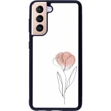 Samsung Galaxy S21 5G Case Hülle - Silikon schwarz Spring 23 minimalist flower